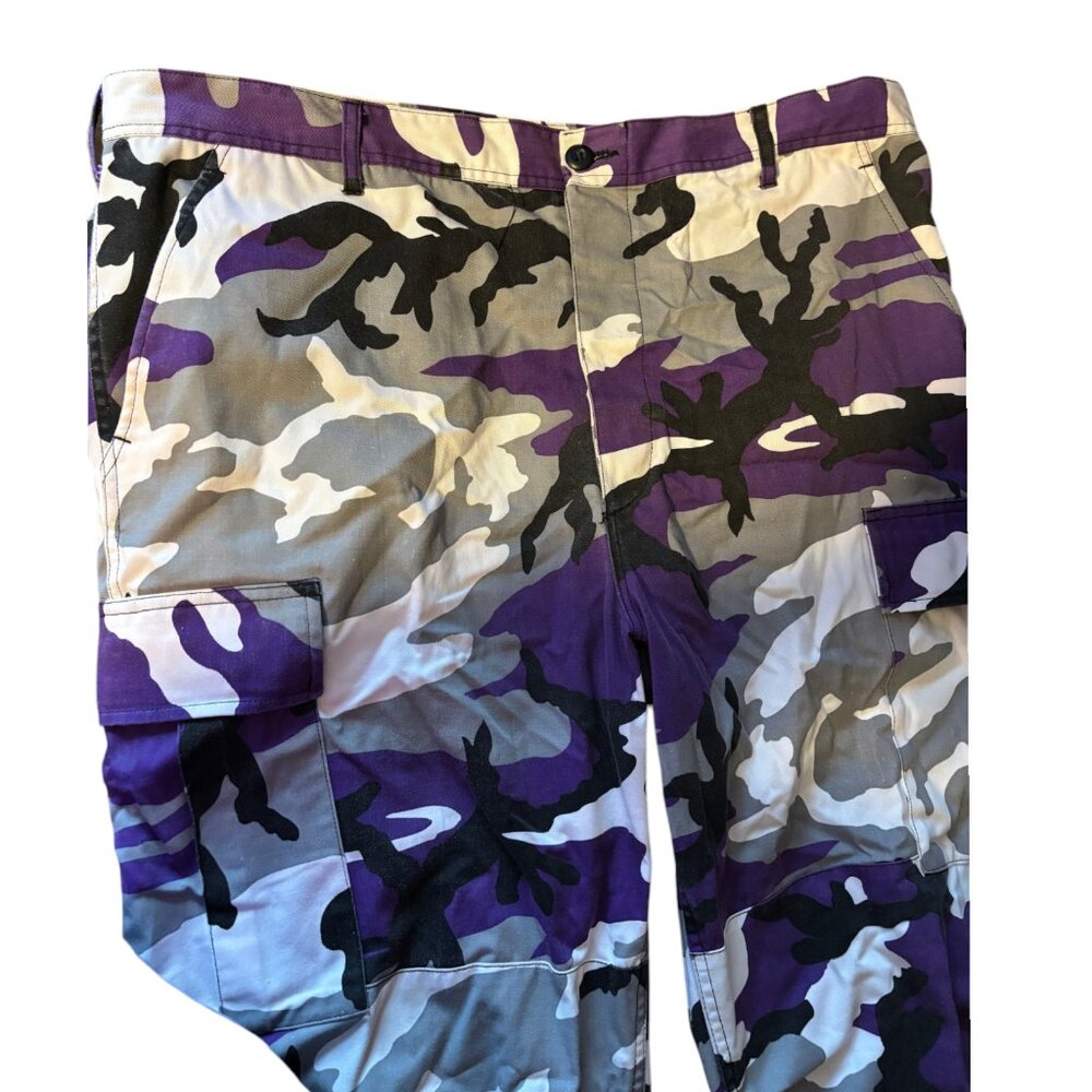 Rothco Men's XL Military‎ Purple Camouflage BDU Cargo Army Combat Pants RAVENS! - Picture 5 of 10